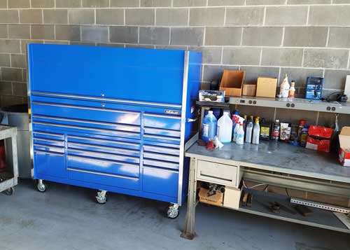CRX72" Top Hutch and Tool Cabinet Customer Photo
