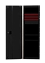 black side locker with red trim