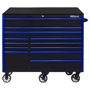 55 in tool box black with blue trim
