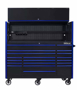 black with blue trim tool box set