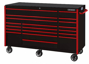 black tool cabinet with red trim 72 inch