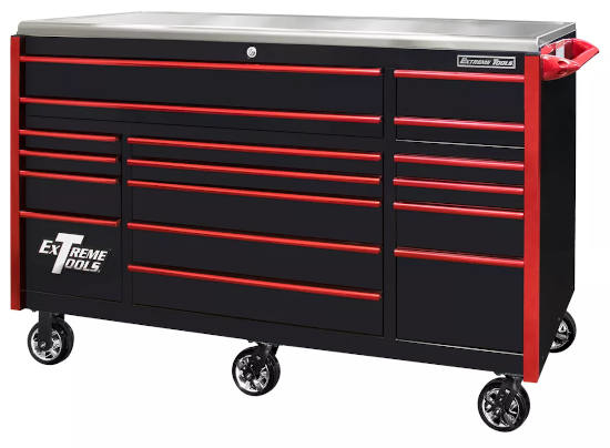 72 inch Black with red trim tool cabinet EX7217RC