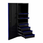 Side Tool Cabinet Locker Black with Blue Trim