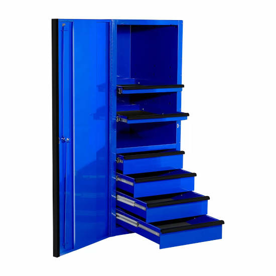 Side Cabinet for Tools Blue with Black Trim