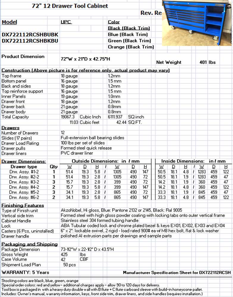 Toolbox with shelves specs 72